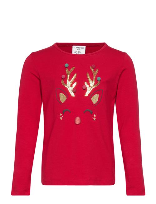 Top Ls Reindeer Face Lindex Red