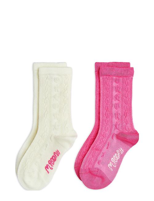 Textured 2-Pack Socks Mini Rodini Pink