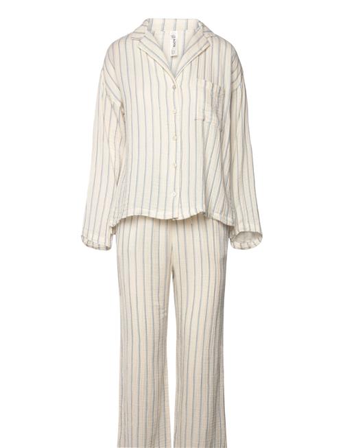 Se Pyjama Set Cotton Gauze Lindex White ved Booztlet