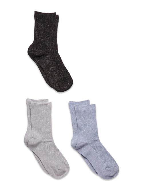 Socks 3P Lurex Lindex Blue