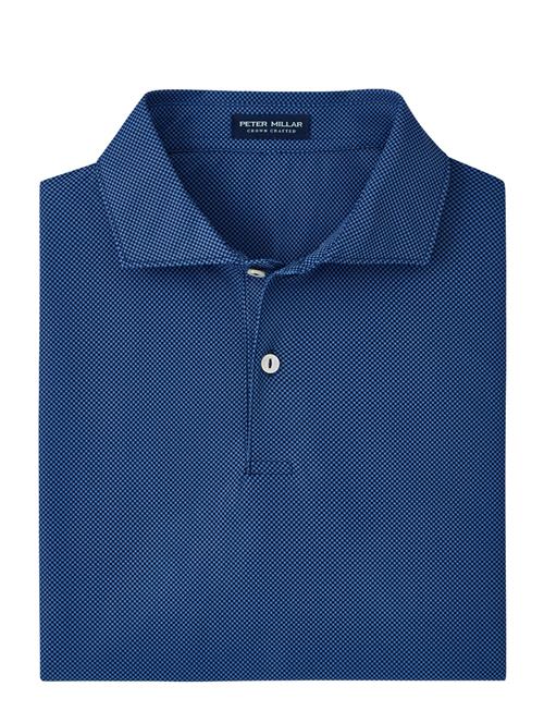 Checkers Performance Mesh Polo - Edwin Spread Coll Peter Millar Navy