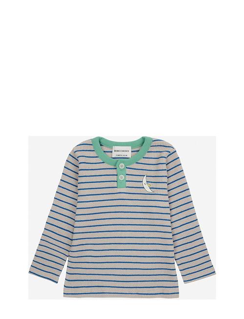 Baby Stripes Waffle Butt D T- Shirt Bobo Choses Blue