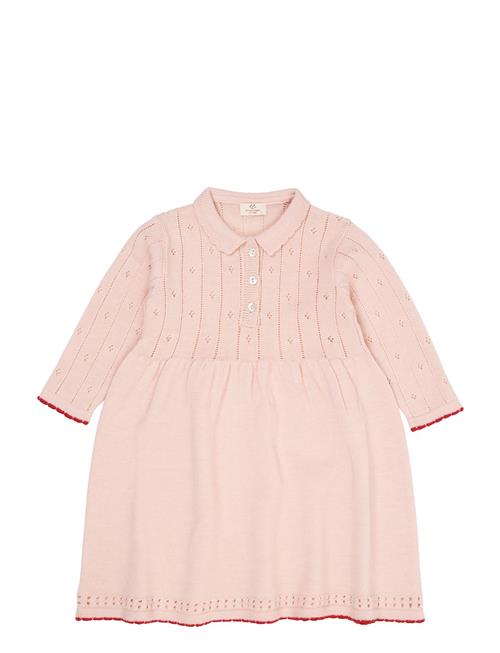 Merino Pointelle Dress W. Collar Copenhagen Colors Pink