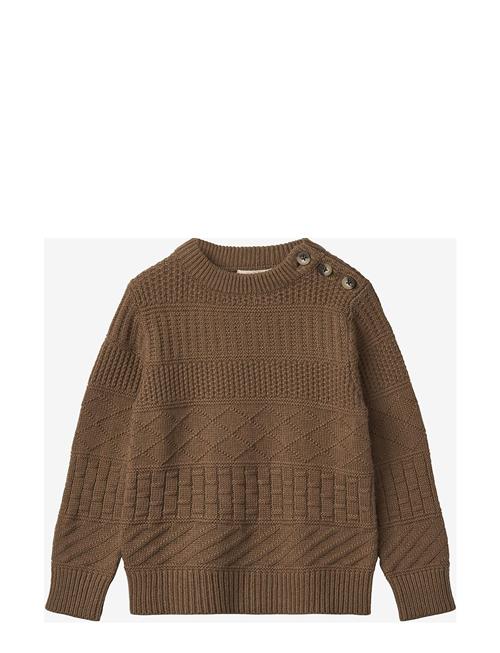 Nova Knit Pattern Pullover Fliink Brown