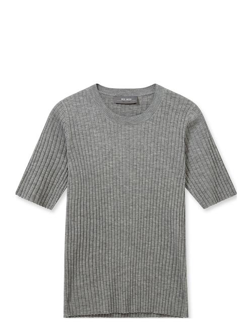 Mmrelena Rib Ss Crew Neck Knit MOS MOSH Grey