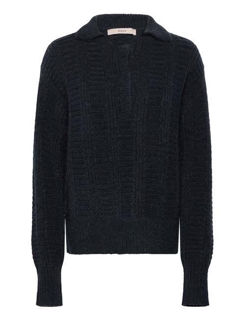 Knitted Polo Sweater REMAIN Birger Christensen Navy