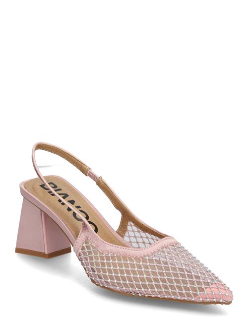 Biamaralyn Slingback Rhinest Mesh Bianco Pink