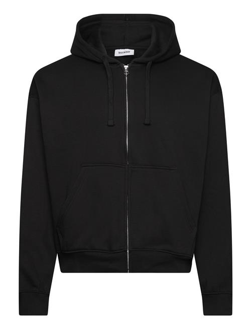 Boxy Midweight Zip Hoodie Weekday Black