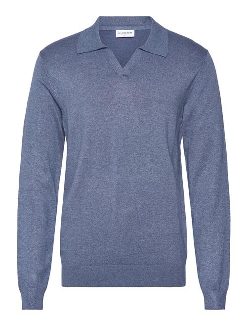 Ecovero L/S V-Neck Polo Lindbergh Blue