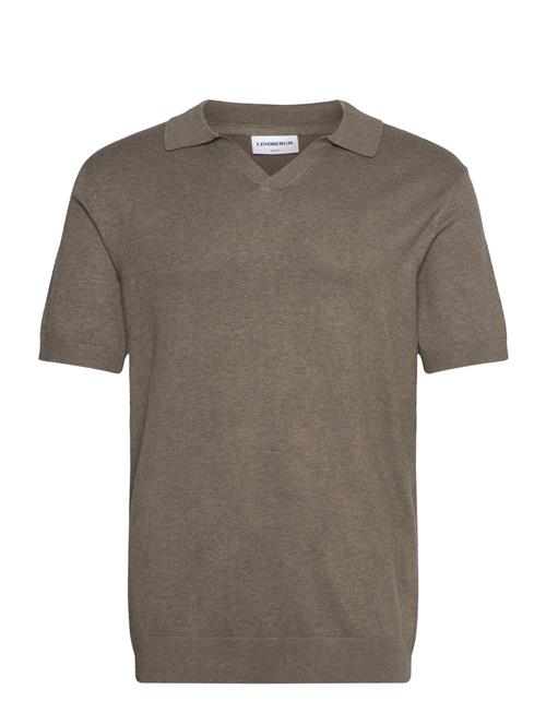 Ecovero S/S V-Neck Polo Lindbergh Beige