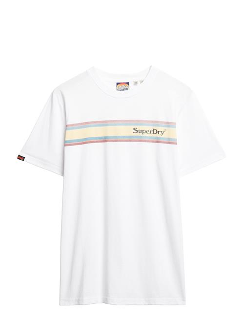 Venue Logo Stripe Relaxed Tee Superdry White