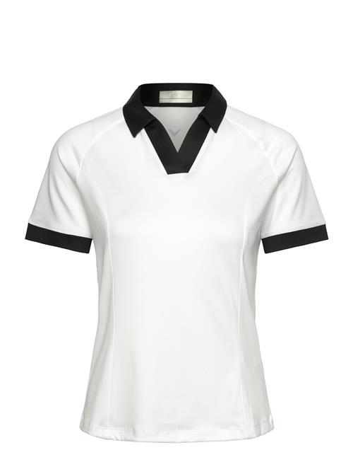 Ss V-Placket Colorblock Polo Callaway White