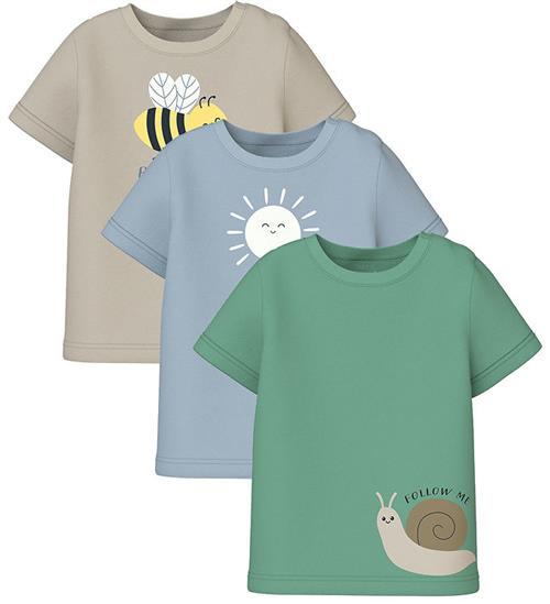 Se Name It Name it T-shirt - NbmVacaion - 3 Pack - Creme De Mente/Peyote/Ce ved KidsWorld