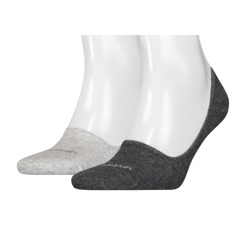 Calvin Klein Legwear Calvin Klein Strømper 2P Lucca No Show Sock Mørkgrå  Str 43/46 Herre