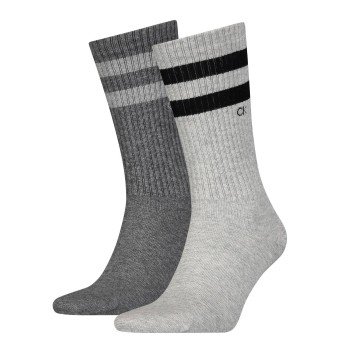 Calvin Klein Legwear Calvin Klein Strømper 2P Stripe Socks Grå Str 39/42 Herre