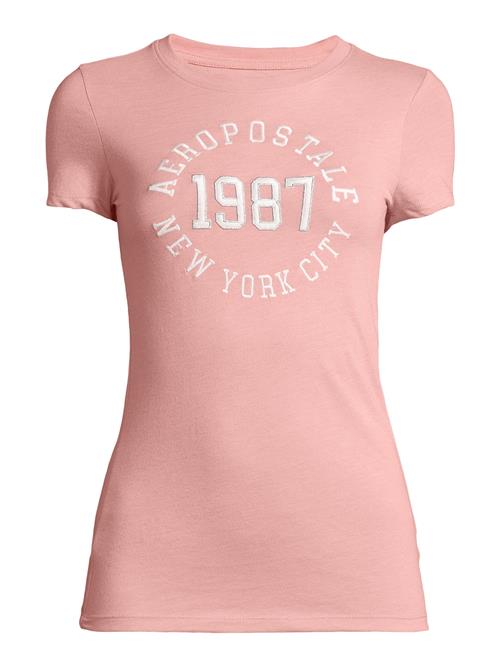 AÉROPOSTALE Shirts 'JKI 1987'  pink / hvid