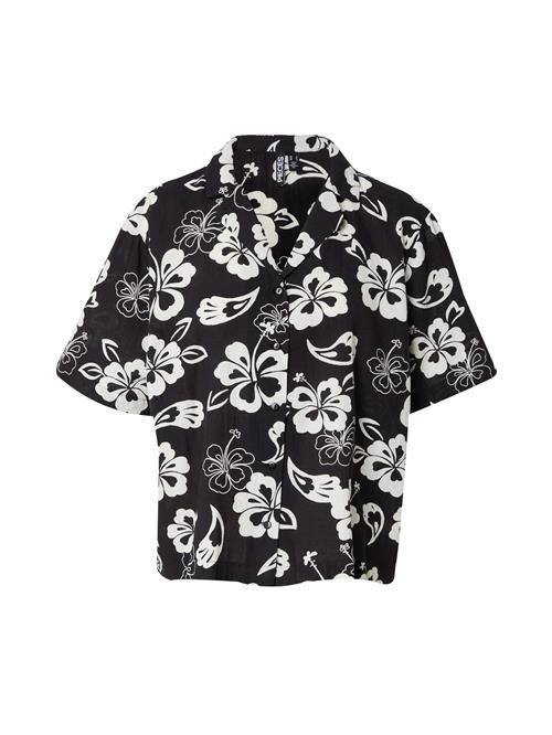 PIECES Bluse 'ALOHA'  sort / hvid