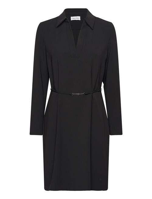 Structure Twill Ls Shirt Dress Calvin Klein Black