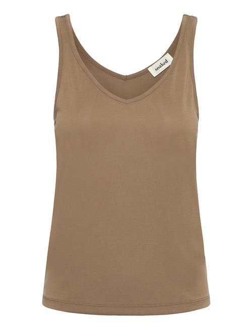 Se Slcolumbine Tank Top Soaked In Luxury Brown ved Booztlet