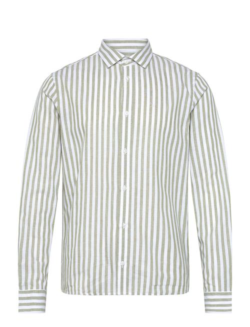 Jamie Cotton/Linen Striped Shirt Clean Cut Copenhagen Green