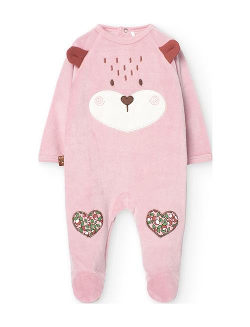 Velour Play Suit For Baby Girl -Bci Boboli Pink