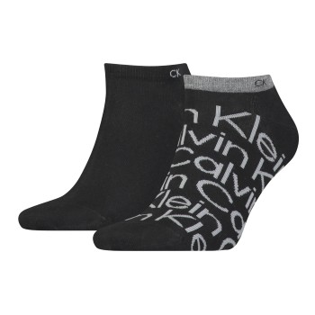 Calvin Klein Legwear Calvin Klein Strømper 2P All Over Print Sneaker Sock Sort Str 39/42 Herre