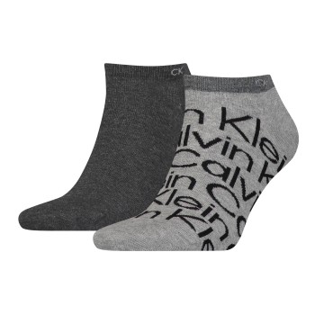 Calvin Klein Legwear Calvin Klein Strømper 2P All Over Print Sneaker Sock Grå Str 43/46 Herre