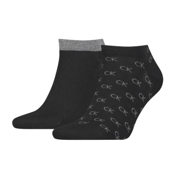 Calvin Klein Legwear Calvin Klein Strømper 2P Eduardo All Over Sneaker Sock Sort Str 39/42 Herre