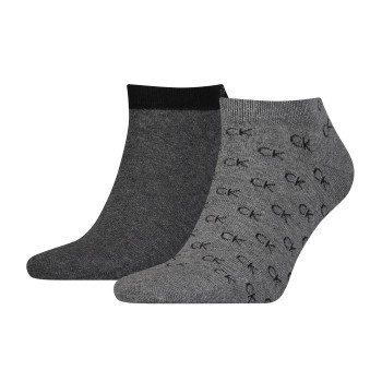 Calvin Klein Legwear Calvin Klein Strømper 2P Eduardo All Over Sneaker Sock Grå Str 43/46 Herre