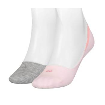 Calvin Klein Legwear Calvin Klein Strømper 2P Women Low Cut Footie Socks Rosa/Grå Str 39/42 Dame