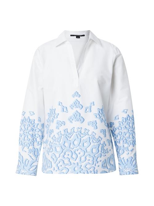 COMMA Bluse  blå / gammelrosa / hvid