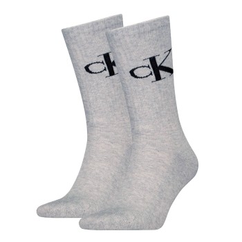 Calvin Klein Legwear Calvin Klein Strømper 2P Monogram Crew Socks Grå Str 39/42 Herre