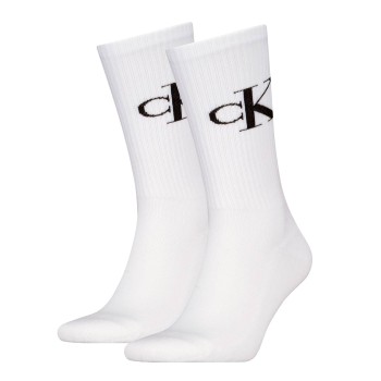 Calvin Klein Legwear Calvin Klein Strømper 2P Monogram Crew Socks Hvid Str 43/46 Herre