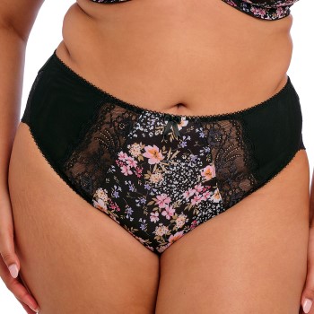 Elomi Trusser Morgan High Leg Brief Sort blomstret polyamid Large Dame