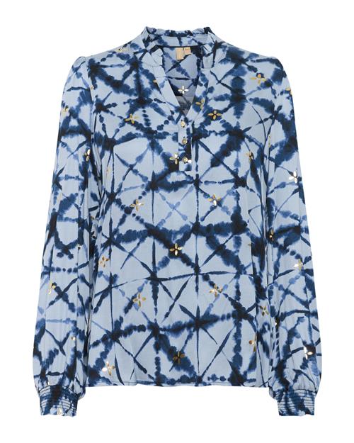 CULTURE Bluse  navy / lyseblå / gul