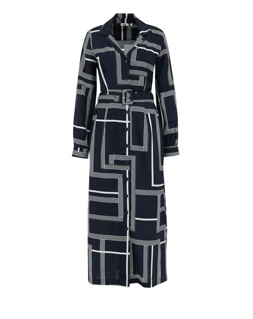 WE Fashion Blusekjole  navy / hvid