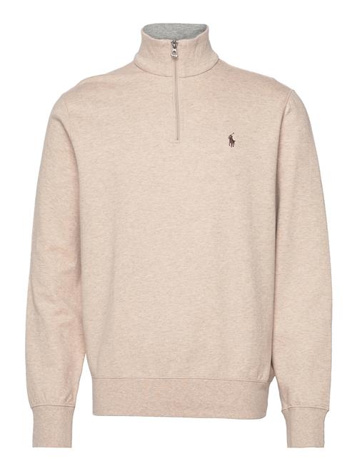 Se Luxury Jersey Quarter-Zip Pullover Polo Ralph Lauren Cream ved Booztlet