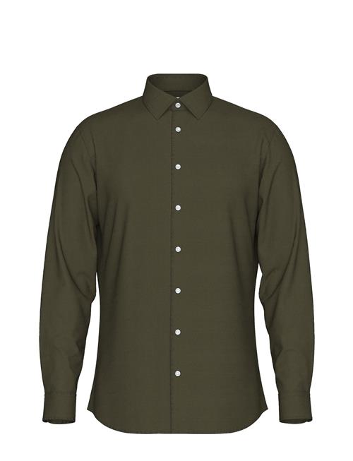 Slhslim-Performance Shirt Ls Noos Selected Homme Green