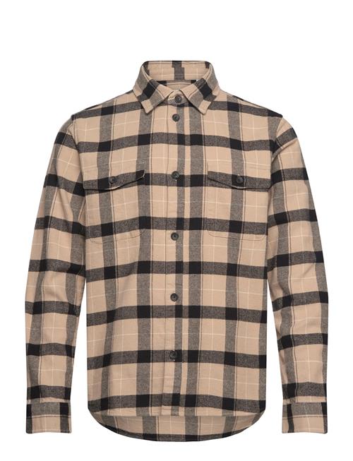 Lennon Flannel Check Overshirt Les Deux Beige