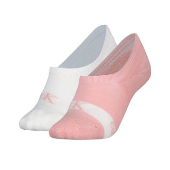 Calvin Klein Legwear Calvin Klein Strømper 2P Glossy High Cut Footie Socks Hvid/Rosa Str 39/42 Dame