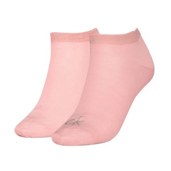 Calvin Klein Legwear Calvin Klein Strømper 2P Shiny Logo Sneaker Socks Rosa Str 35/38 Dame