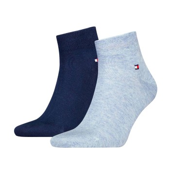 Tommy Hilfiger Legwear Tommy Hilfiger Strømper 2P Men Quarter Sock Blå/Lyseblå Str 39/42 Herre