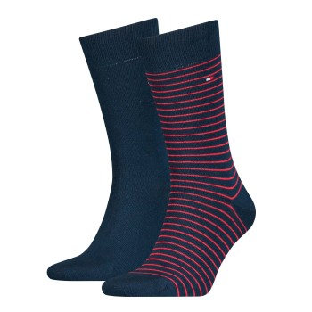 Tommy Hilfiger Legwear Tommy Hilfiger Strømper 2P Men Sock Stripe Rødstribet Str 47/49 Herre