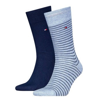 Tommy Hilfiger Legwear Tommy Hilfiger Strømper 2P Men Sock Stripe Blå/Lyseblå Str 47/49 Herre