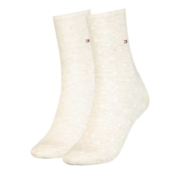 Tommy Hilfiger Legwear Tommy Hilfiger Strømper 2P Women Dot Sock Vanille Str 35/38 Dame