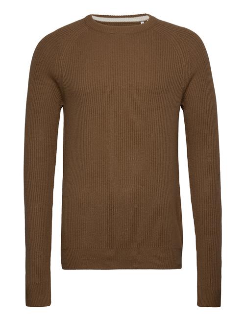 Jack & Jones Jjpannel Knit Crew Neck Aw23 Jack & J S Brown