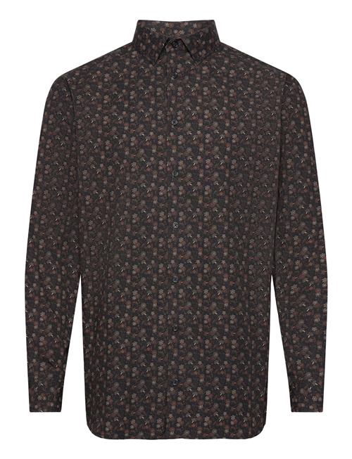 Slhslim-Floral Aop Ls Shirt Ex Selected Homme Black