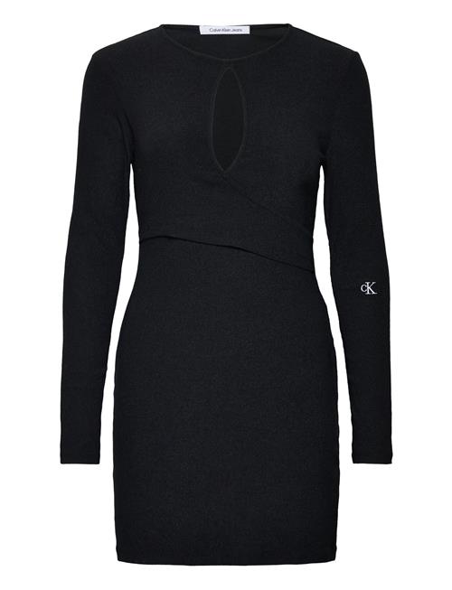 Front Split Wrap Ls Dress Calvin Klein Jeans Black