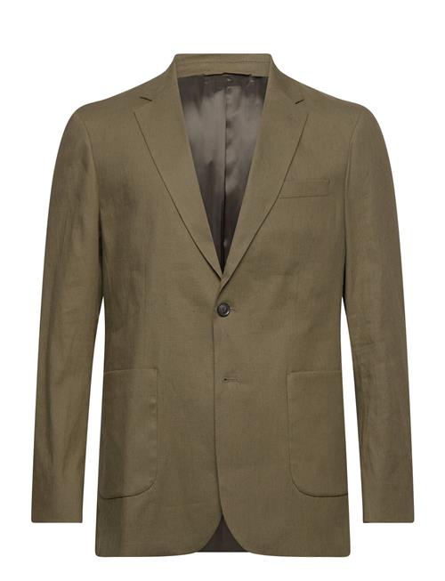 Cotton Linen Suit Blazer GANT Khaki