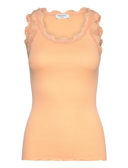 Rwbabette Silk Sl U-Neck Long Lace Rosemunde Coral